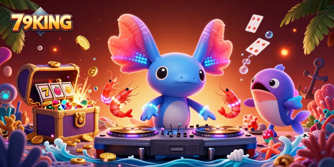 Experience the excitement of 79KING with vivid slots and fun underwater characters.