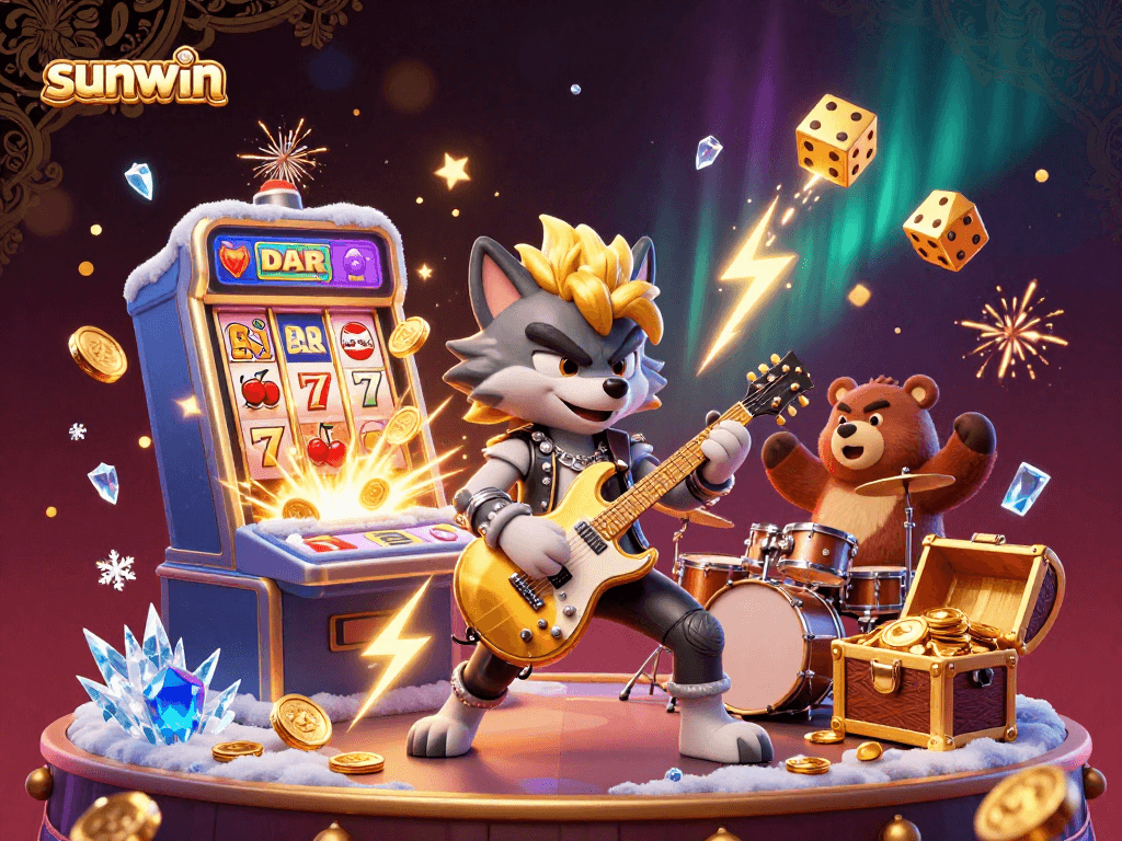 Experience the sunwin excitement with a jackpot explosion and dynamic casino scene.