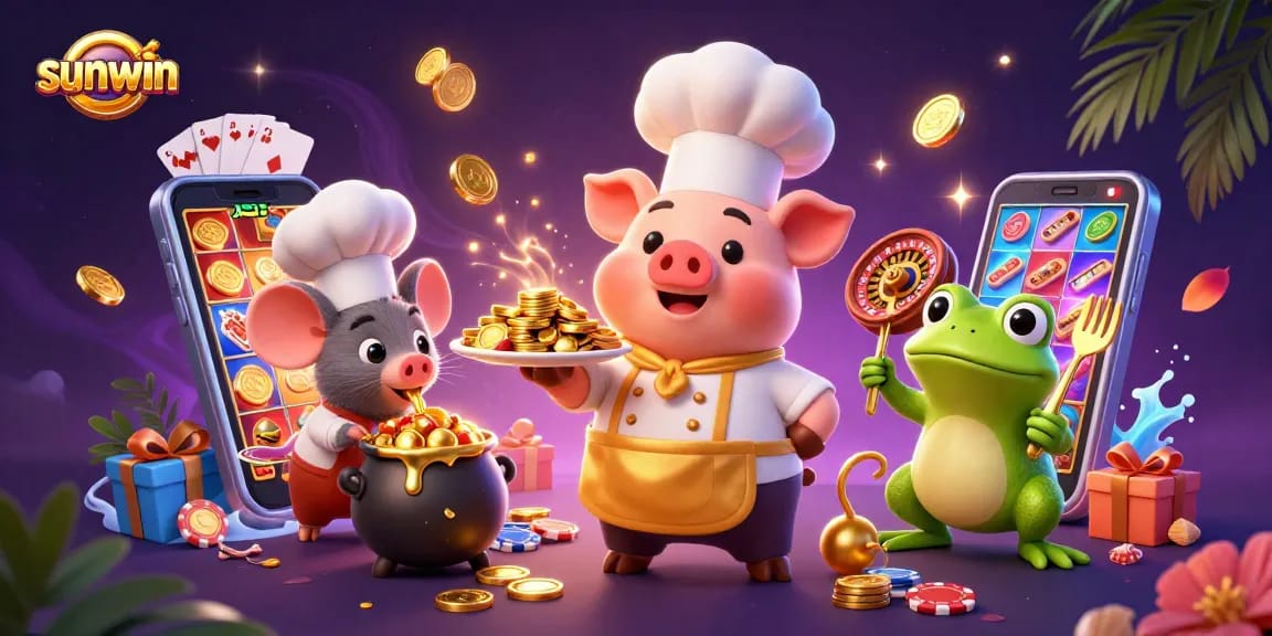 Experience sunwin with exciting games as 3D cartoon characters serve up gold coins and jackpots.