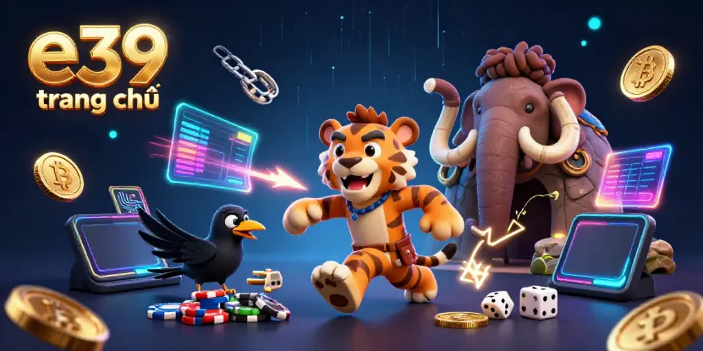 Play exciting games at e39 trang chủ with a lively prehistoric casino featuring unique characters and vibrant elements.