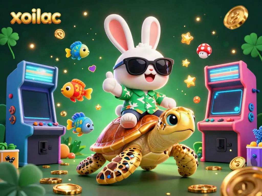 Place your bets with xoilac in an engaging casino environment filled with vibrant characters and gaming elements.
