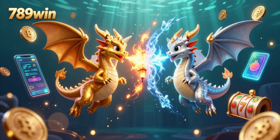 Win with 789win: Engaging scene of dragons and crypto coins highlighting gaming excitement.