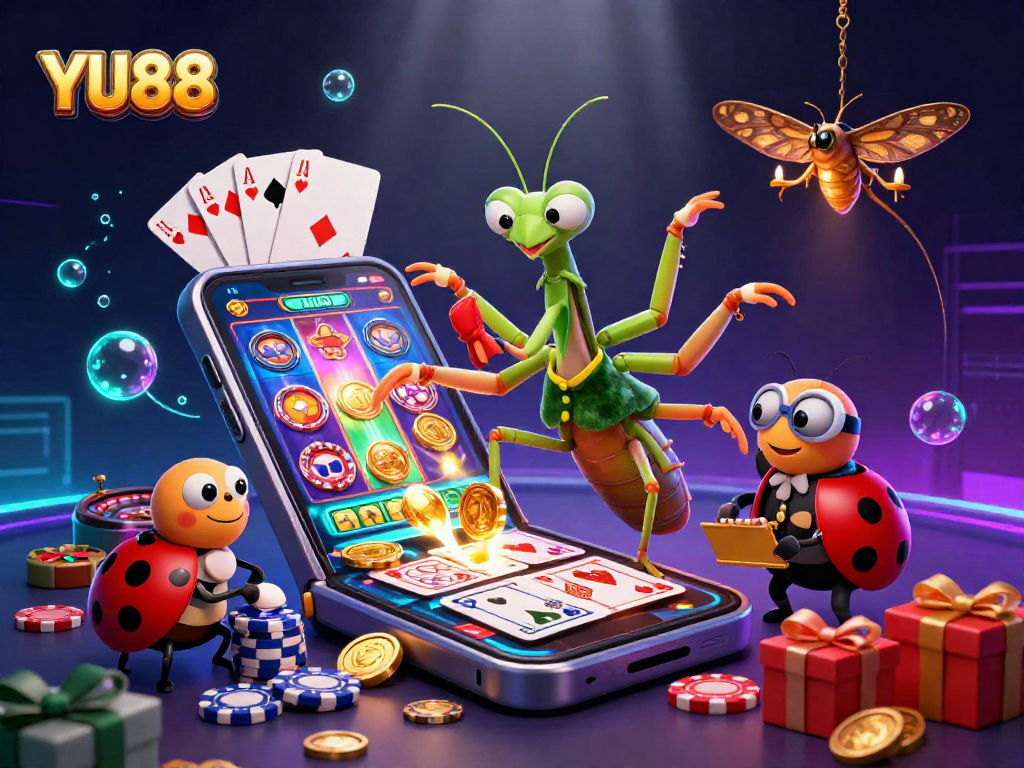 Experience thrilling wins at YU88 casino with a vibrant scene of game action featuring exciting characters and elements.