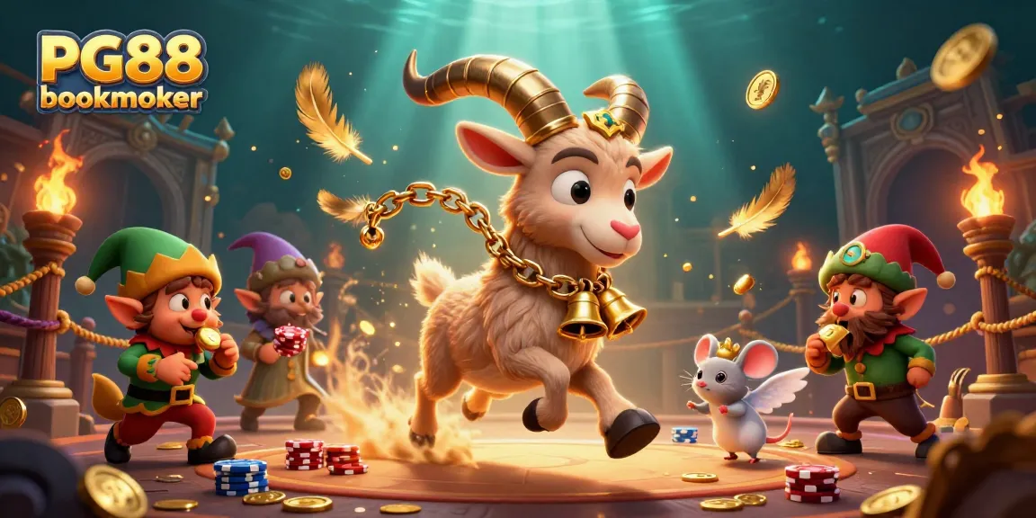Win big with PG88 bookmaker in a lively, festive casino scene with animated characters.