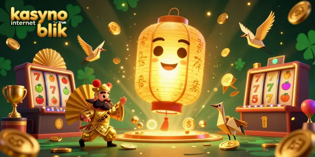 Experience the excitement at kasyno internetowe blik with an enchanting 3D casino illustration, featuring lively characters and game elements.