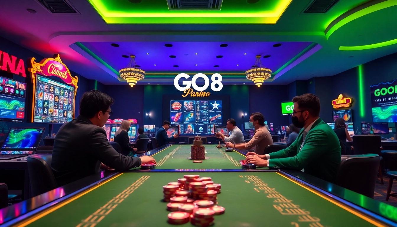GO8 online gambling platform showcasing vibrant casino gaming experiences with user-friendly design.