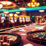 High-energy casino action at 888NEW with poker games and slot machines.