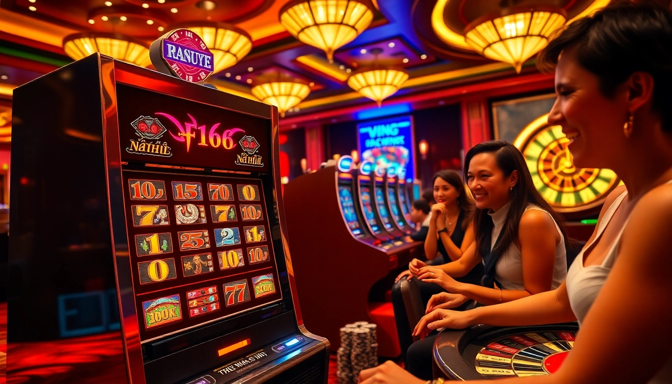 Experience F168 Nổ Hũ excitement with vibrant slot machines and engaging gaming atmosphere.