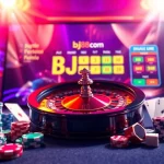 Play exciting games at bj88 com with engaging visuals of casino tables and gaming elements.