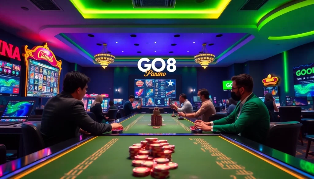 GO8 online gambling platform showcasing vibrant casino gaming experiences with user-friendly design.