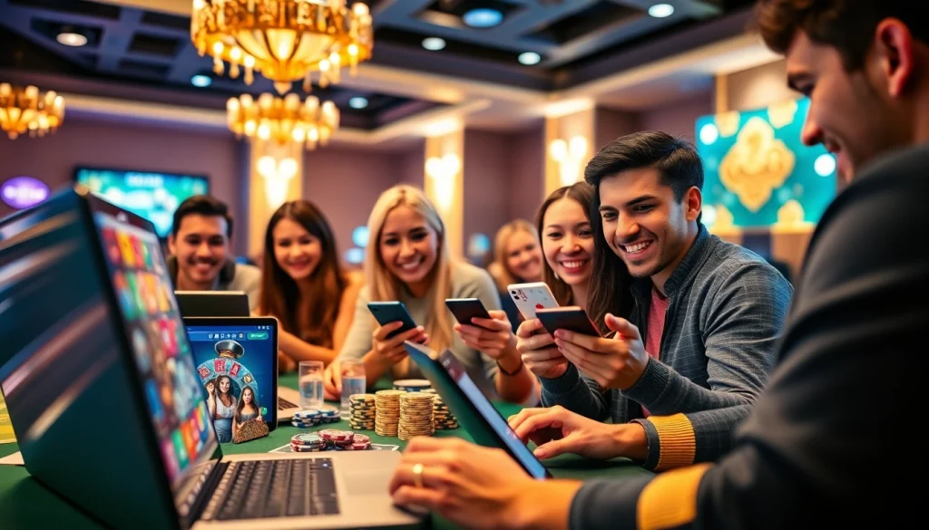 Experience the excitement of gambling on https://057789.com/ with diverse players enjoying games on modern devices.