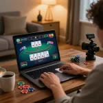 SX88 player strategizing bets in a live dealer blackjack game at home for effective gameplay