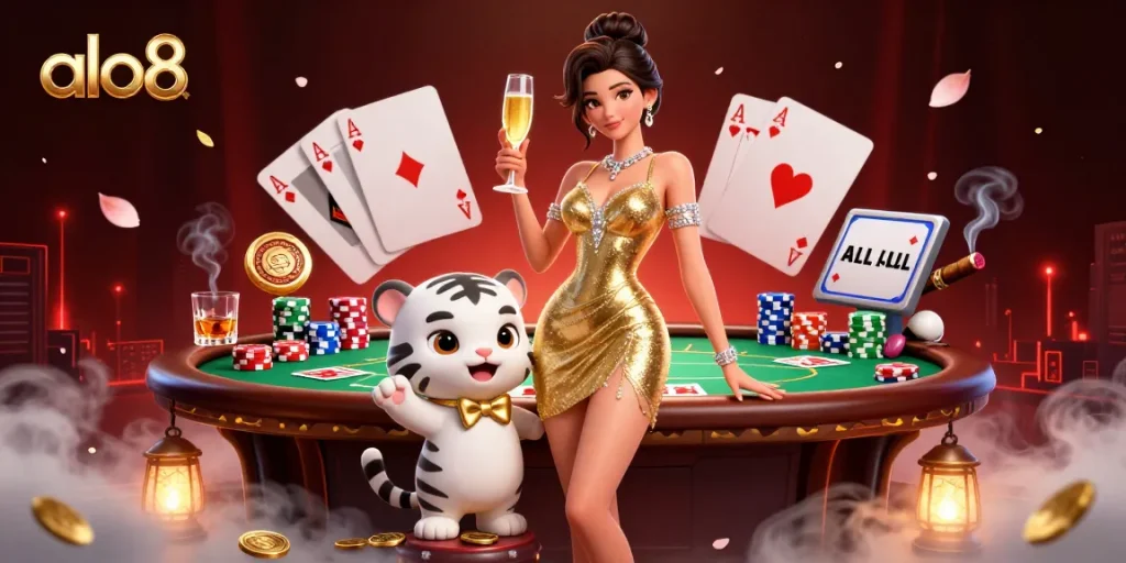 Spin the reels and win big at alo8 with glamorous characters and vibrant casino elements.