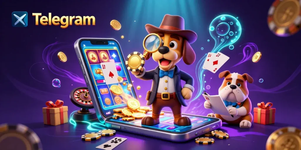 体验 Telegram 的游戏乐趣，与卡通角色一起在充满活力的赌场场景中解谜。