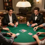 Players enjoying poker night at home, highlighting the excitement and strategy involved in alo8 games.