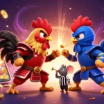 Engage in thrilling matches at O8 with dynamic roosters facing off amid casino games.