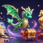 BDBAJEE showcases a dynamic 3D scene with a sea dragon, slot games, and vibrant gambling elements.