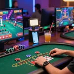 Player enjoying live casino games at bbl555.com with engaging atmosphere and vibrant lighting