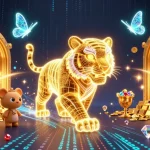 Experience the thrill of SC88 Bio with a vibrant casino scene featuring a golden tiger and treasures.