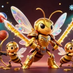 Engage with BJ888's vibrant sports betting scene illustrated by a golden samurai hornet.