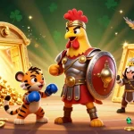 Experience thrilling gaming with 789kt1 at a vibrant online casino featuring dynamic characters and gold.