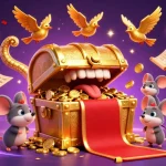 Experience the excitement of llwint1 with dynamic lottery elements and golden treasures in a vibrant casino scene.