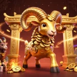 Engage in thrilling gaming action at FUN79 with golden ram charging under a decorative temple gate.