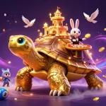 Engage with the vibrant j188 casino experience featuring a tortoise palace and lively elements.
