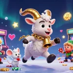 Experience thrilling trực tiếp bóng đá by engaging with a festive Krampus-themed casino scene filled with vibrant gaming elements.