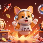 Experience thrilling fun with j188's vibrant casino scene featuring a whimsical corgi in zero gravity!