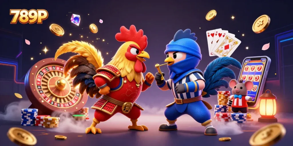 Experience thrilling action at 789P with fighting roosters and casino excitement.
