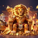 Experience 33WIN's thrilling gaming adventure with fierce characters amidst dazzling casino elements.