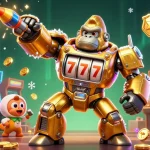 Experience the thrilling excitement of 789P with a golden gorilla mech, vibrant games, and dynamic casino elements.