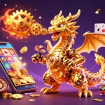 Experience the excitement at open88 with a dragon-inspired slot game scene filled with gold and magic.